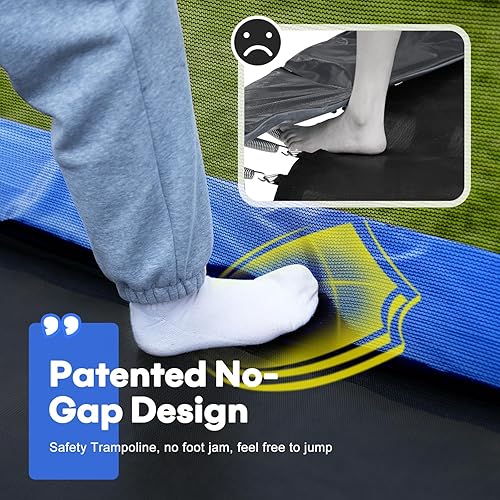 Miniatura 2 de Zupapa Trampolín rectangular de 1500 libras de capacidad de peso de 10 x 17 pies, 9 x 15 pies, 8 x 14 pies, trampolín cuadrado de gimnasia