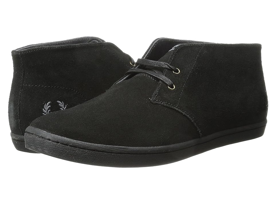 

Fred Perry Byron Mid Suede (Black) Men's Lace up casual Shoes