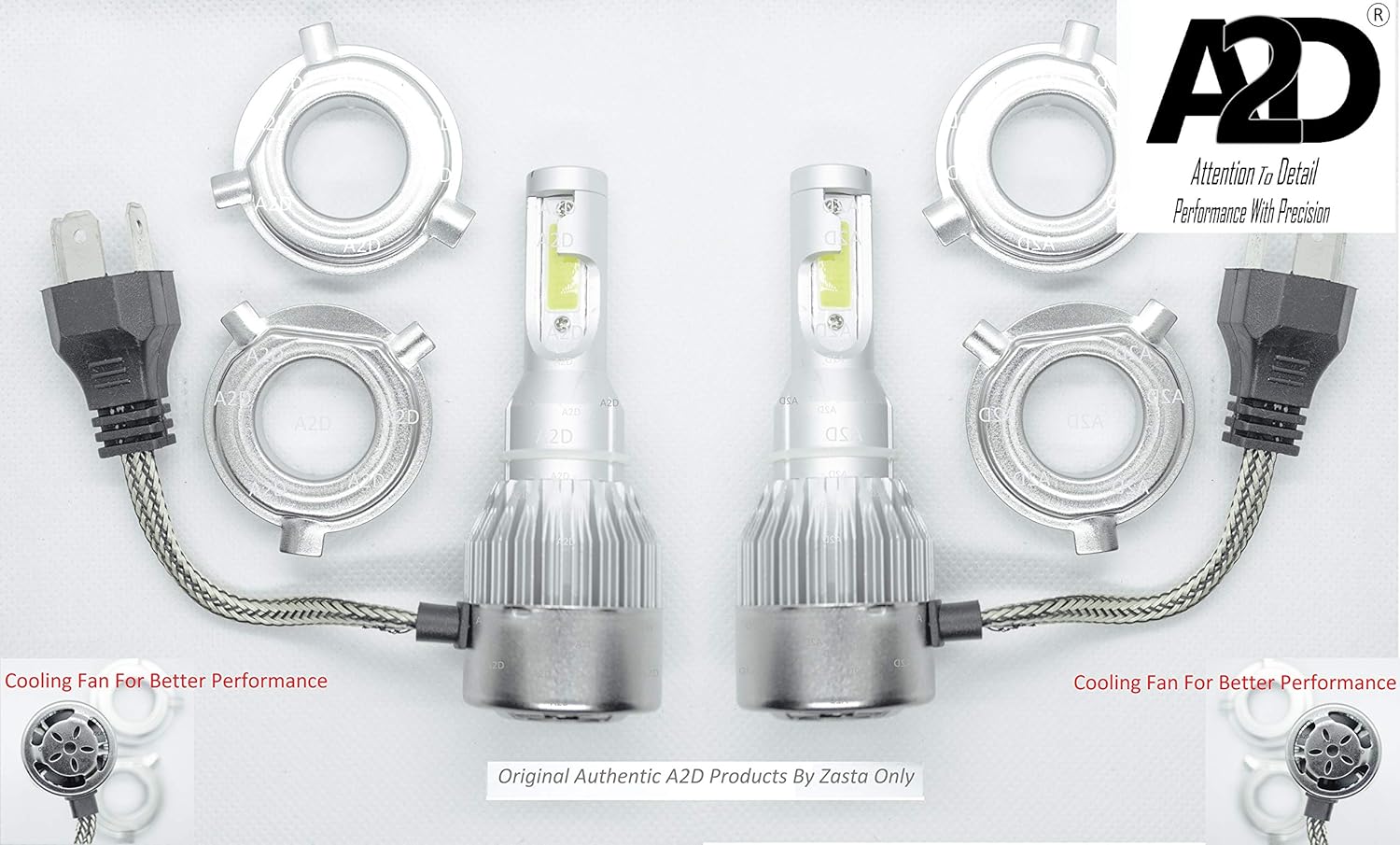 A2D H4 C6 35W 6000K 12V LED HID Car Headlight Bulb Conversion Kit with Cooling Fan Car Head lamp