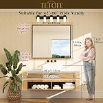 TETOTE Brushed Nickel Bathroom Mirror 42 x 36 Beveled Rectangle Bathroom Vanity Mirror for Over Sink, Tempered Glass, Shatterproof, Metal Framed for Bedroom, Entryway, Farmhouse(Horizontal/Vertical)