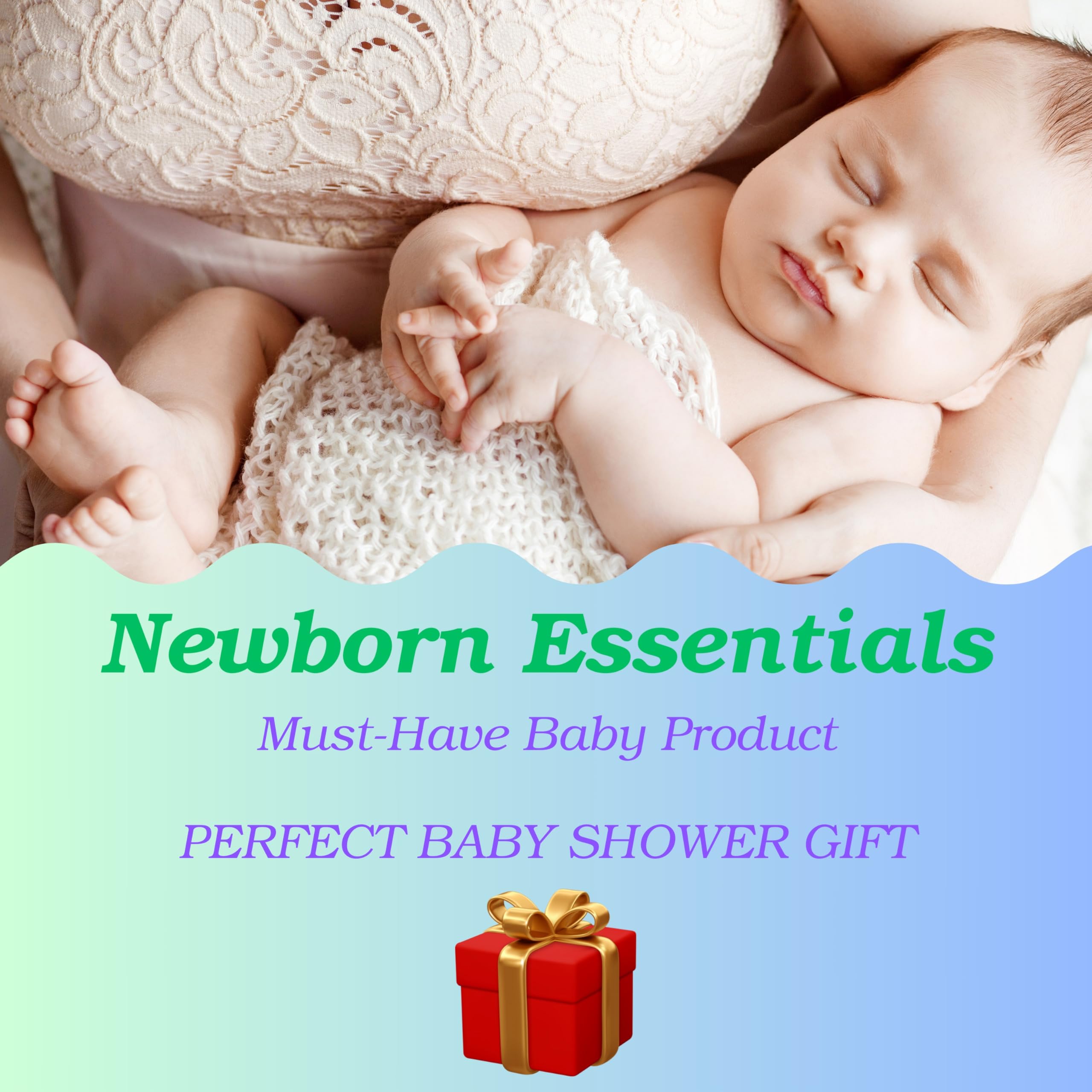 Lion Design Baby Blanket - 100% Cotton Knitted Swaddle 39x31 Inches Beige