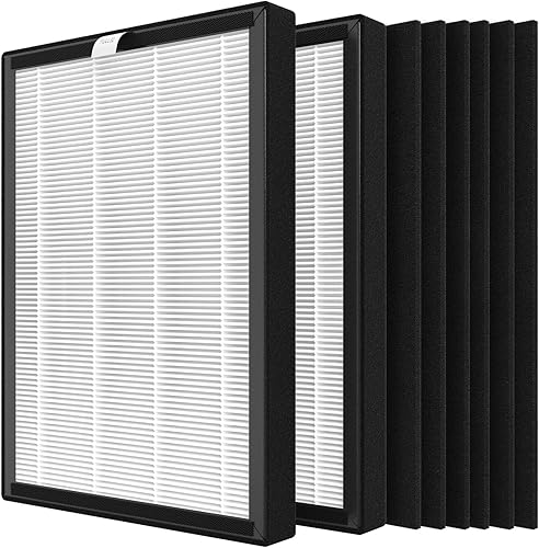 Filtro de repuesto ProHEPA 9000 compatible con los adaptadores VEVA ProHEPA 9000 Air Pur, incluye 2 filtros HEPA verdaderos y 6 filtros de carbono