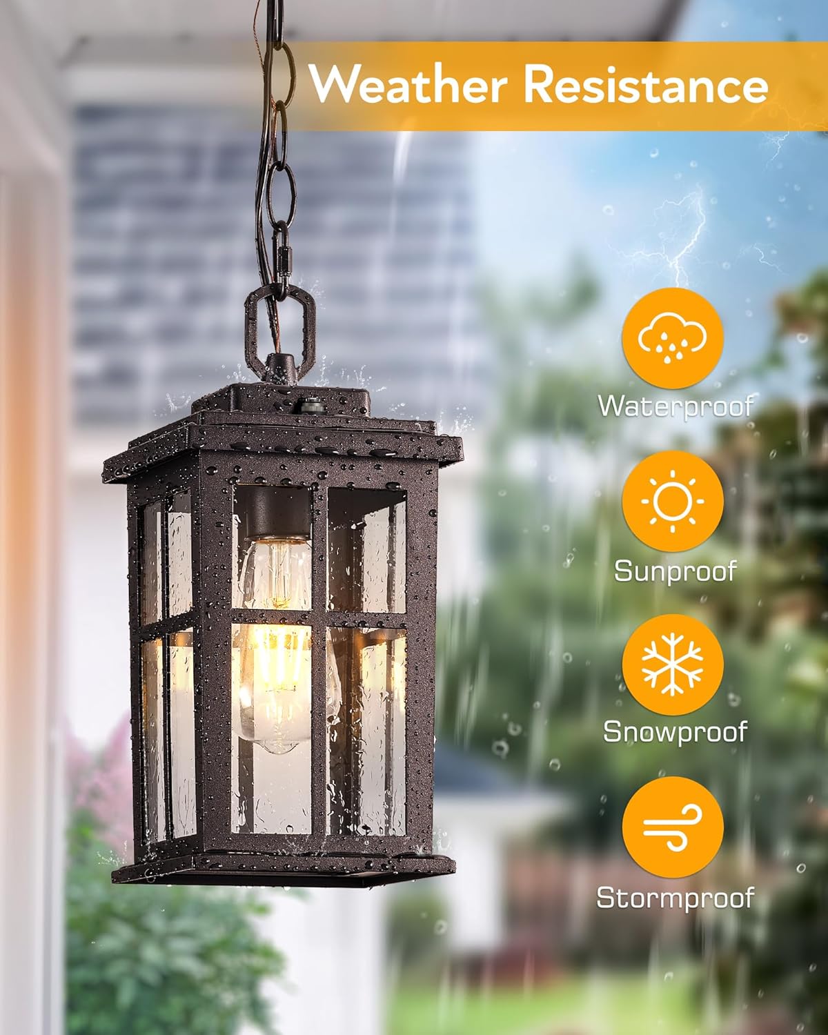 1 Pack Bronze Dusk to Dawn Outdoor Pendant Light & 1 Pack Bronze Dusk to Dawn Outdoor Post Light