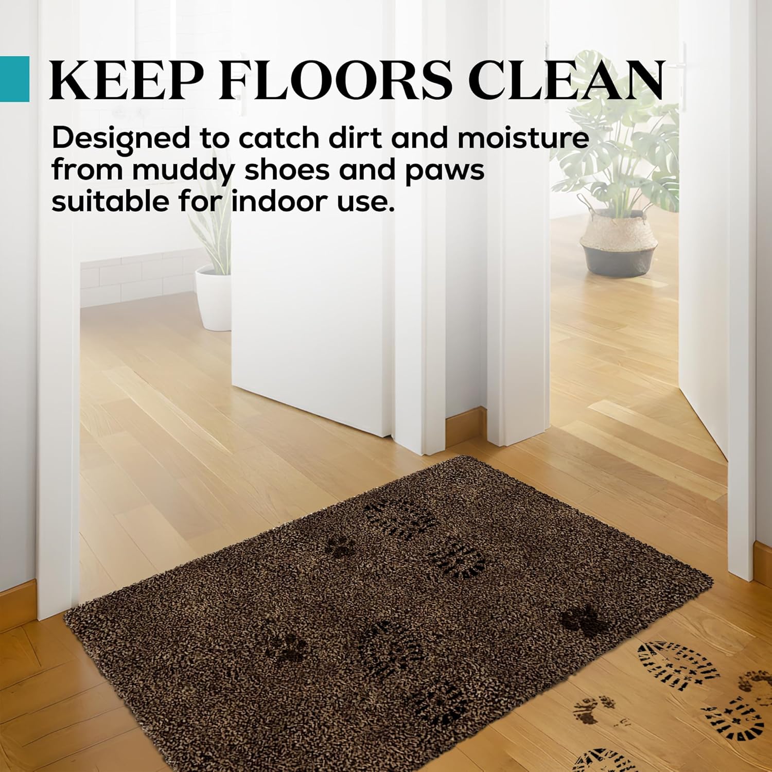 Premium Microfiber Indoor Door Mat – 36"x60" Washable Entry Mat, Non-Slip, Waterproof Backing, Super Absorbent, Low Profile Entryway Doormat for Indoor Entrance