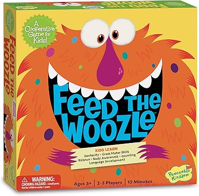 Peaceable Kingdom Feed The Woozle Cooperative Game for 2 to 5 Kids Ages 3+ - Learn Social Skills While Completing Physical...