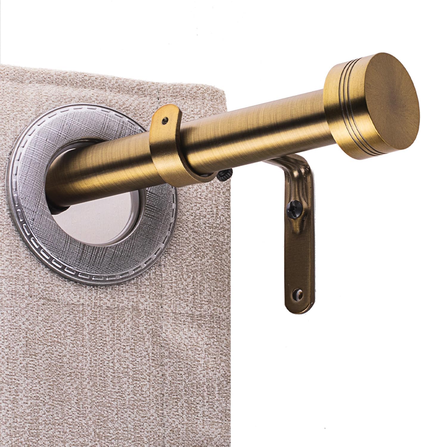 Antique Brass Curtain Rod for Windows 18 to 88 Inches,1 Inch Adjustable Drapery Pole,Heavy Duty Outdoor/Indoor Modern Curtain Rods,Easy Installation(Antique Brass 18"-88") 18"-88" Antique Brass