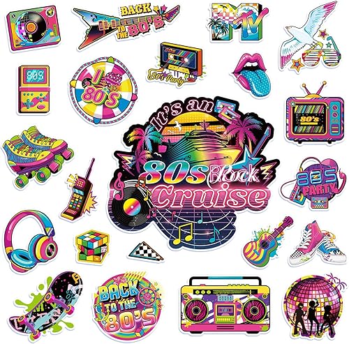 PHOGARY Decoraciones magnéticas de puerta de crucero, 22 imanes de crucero de los años 80 para decoración de puertas, divertidos imanes de cabina de