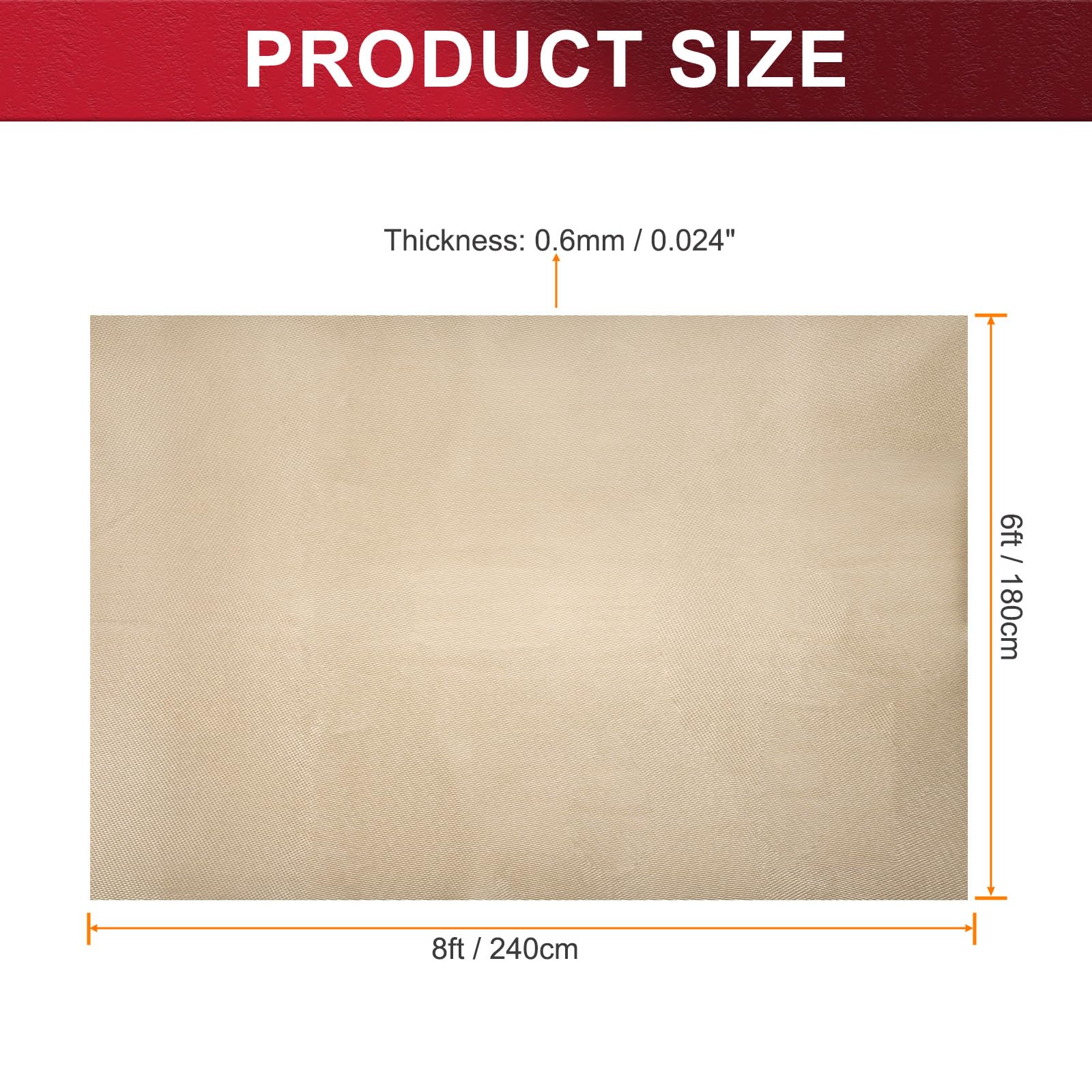 QUARKZMAN Manta De Soldadura Ignífuga 240x180 Cm, Tela De Fibra De Vidrio Resistente Al Calor, Manta Protectora contra El Fuego, Suministros De Protección, 0.6 Mm De Grosor, Dorado