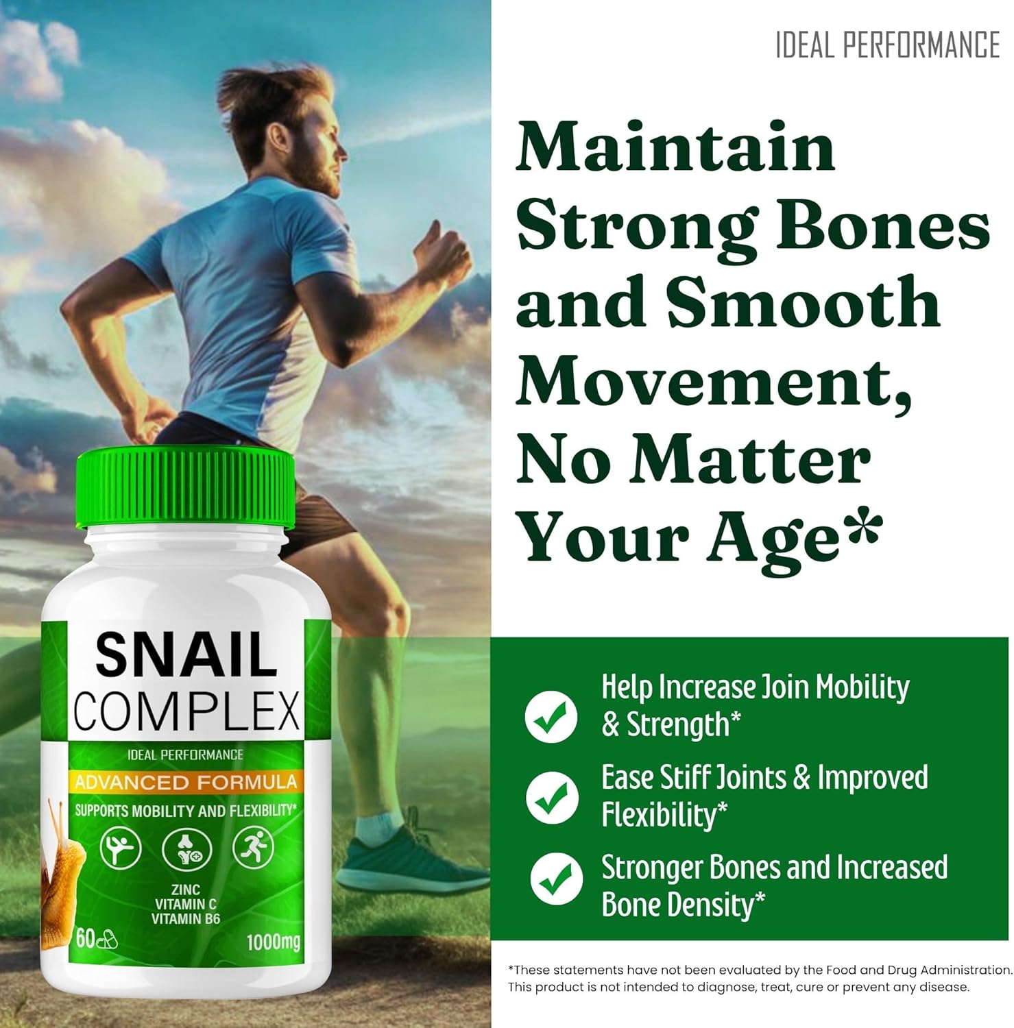 Snail Complex Pills, Official Snail Complex Supplement Joint Support Capsules - Extra Strength, All Natural Formula to Fortify Bones, Movement & Bolster Flexibility, SnailComplex Reviews (2 Pack)