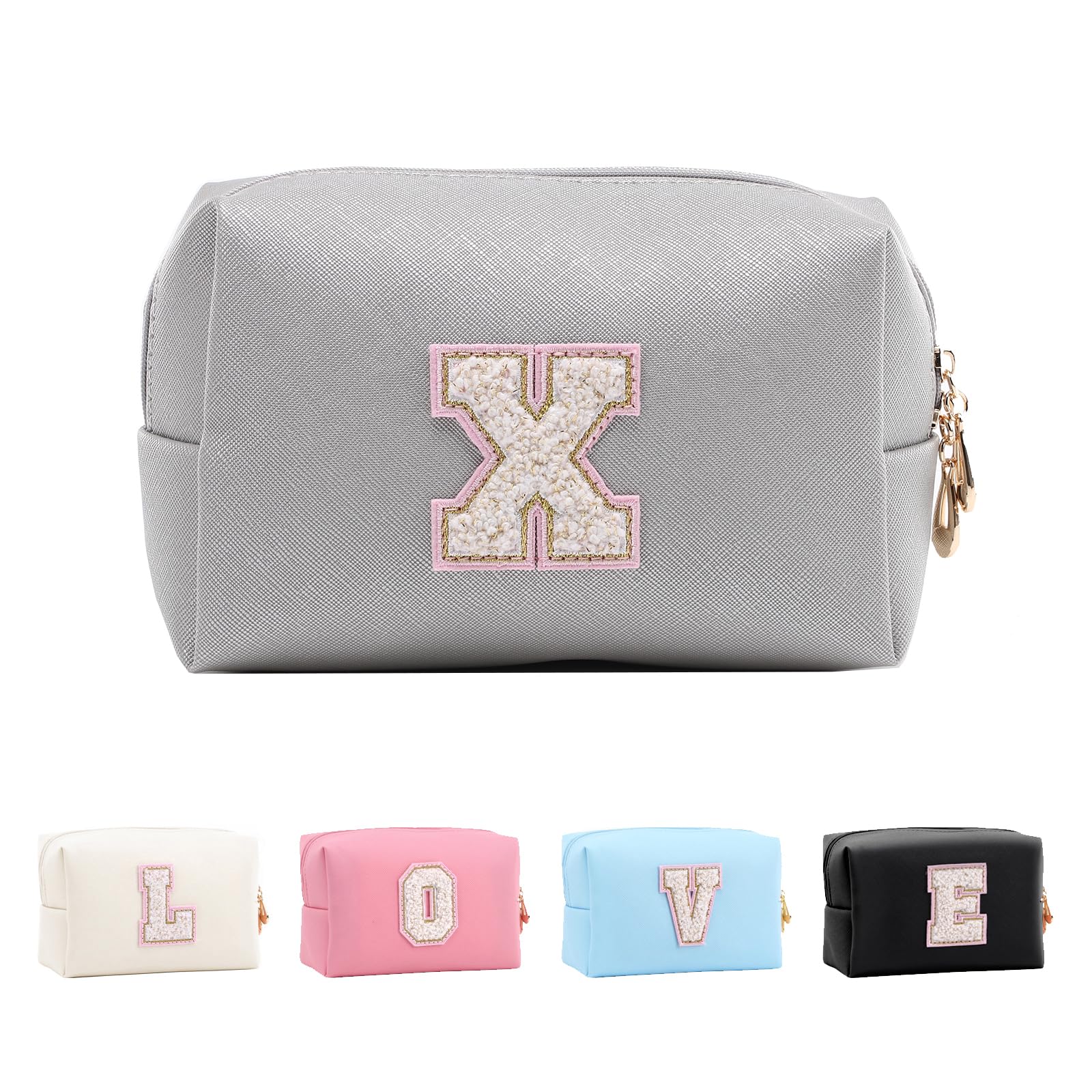 Bolsa de Maquillaje, Bolsa de Cosméticos Impermeable de Viaje, PU Cuero, Neceser de Baño, Bolsa De Aseo Y Almacenamiento para Mujer,Cosas Preppy para niñas Adolescentes (Letra A-Z) — view 247