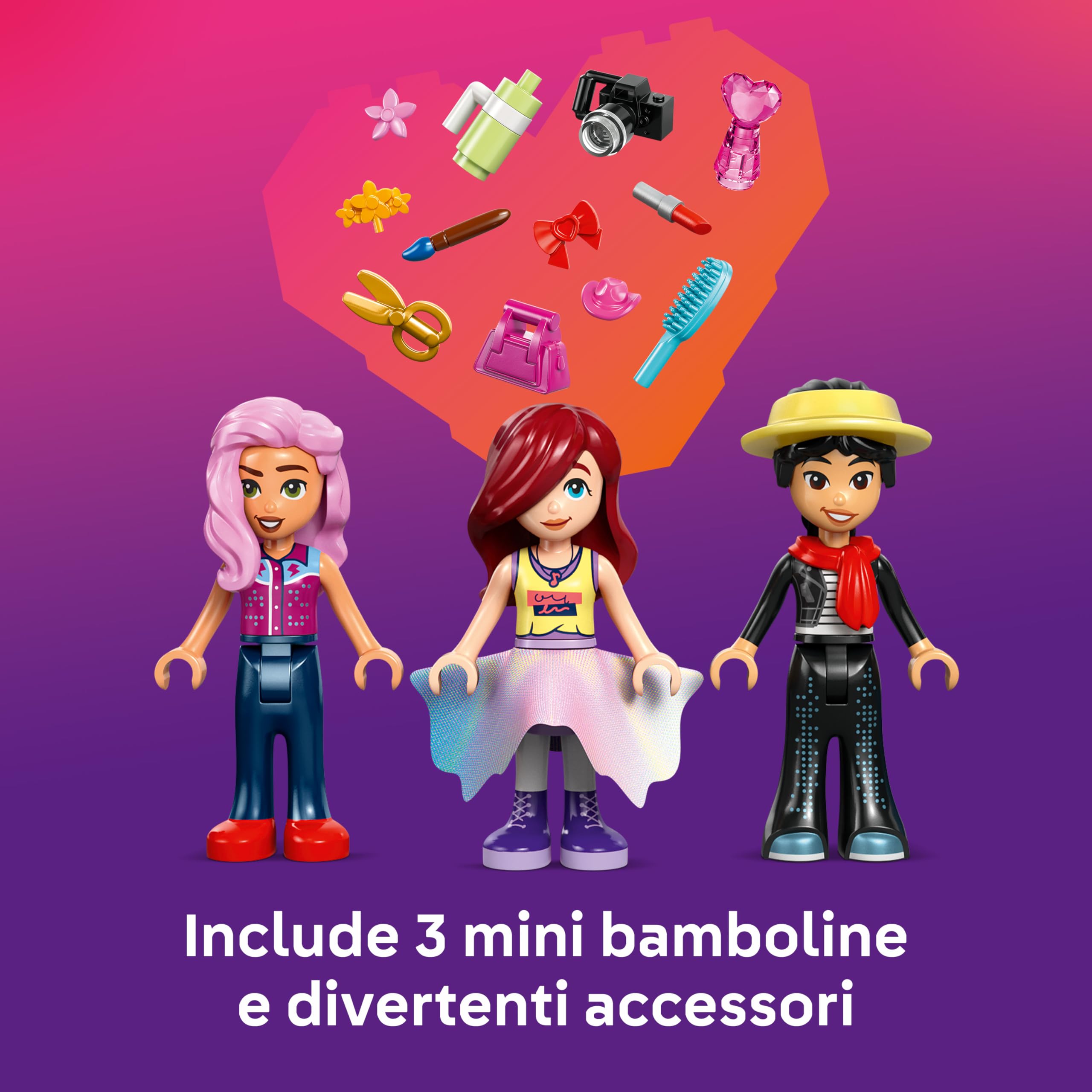 LEGO Friends Fashion Show di Heartlake City - Giocattolo per Travestimenti con 3 Mini Bamboline, Passerella, Abiti Personalizzabili con Accessori - Regalo Creativo per Bambine da 7 Anni in su - 42685