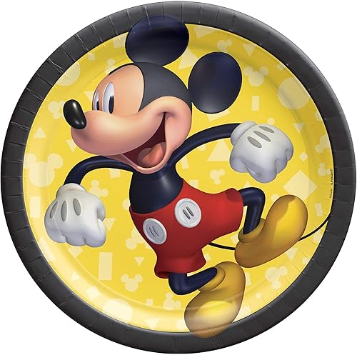 Miniatura 2 de Paquete de suministros para fiestas de Mickey Mouse para 16 platos de postre de 7 pulgadas, servilletas de bebidas y cubierta de mesa con velas de