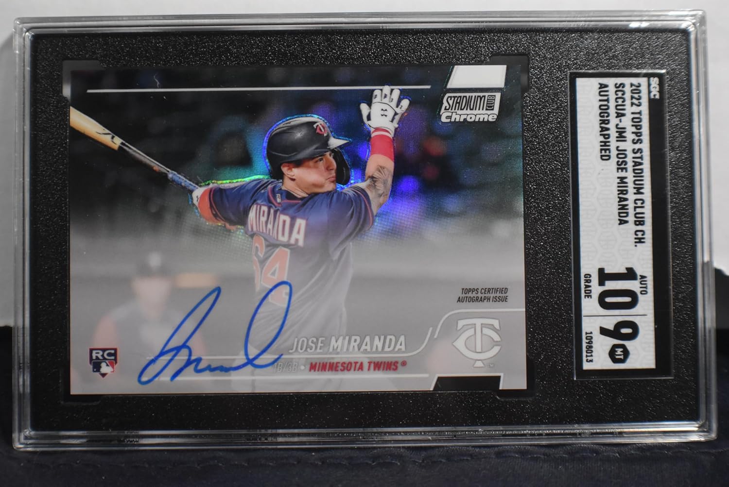 JOSE MIRANDA 2022 Topps Stadium Club Chrome #380 AUTOGRAPH Minnesota Twins Baseball Rookie Card RC SGC Graded MINT 9!