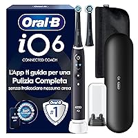 Oral-B iO6 Spazzolino Elettrico | Nero | 2 Testine di Ricambio | Batteria a Lunga