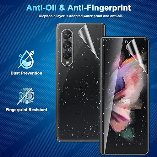 Miniatura 6 de 1 juego de 3 unidades Protector de pantalla para Galaxy Z Fold 3 película interior de poliuretano termoplástico  exterior completo  protector de