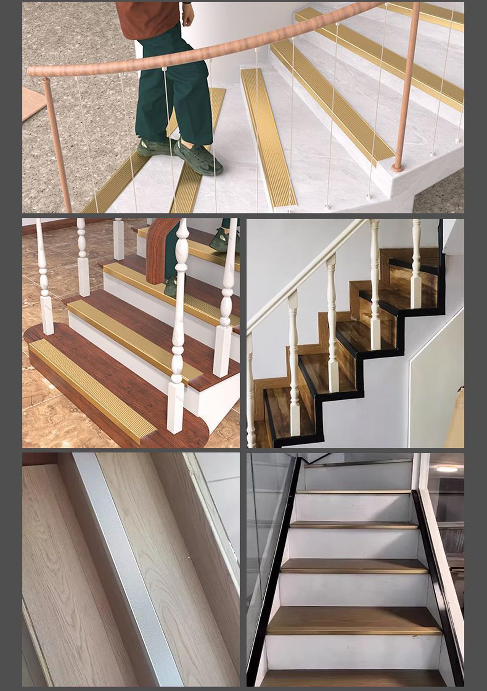 L-S Aluminiowa antypoślizgowa listwa krawędziowa, ochraniacz narożny do schodów wewnętrznych i zewnętrznych, 1 m (20 x 50 mm, trwała konstrukcja, zwiększenie bezpieczeństwa, łatwa instalacja)