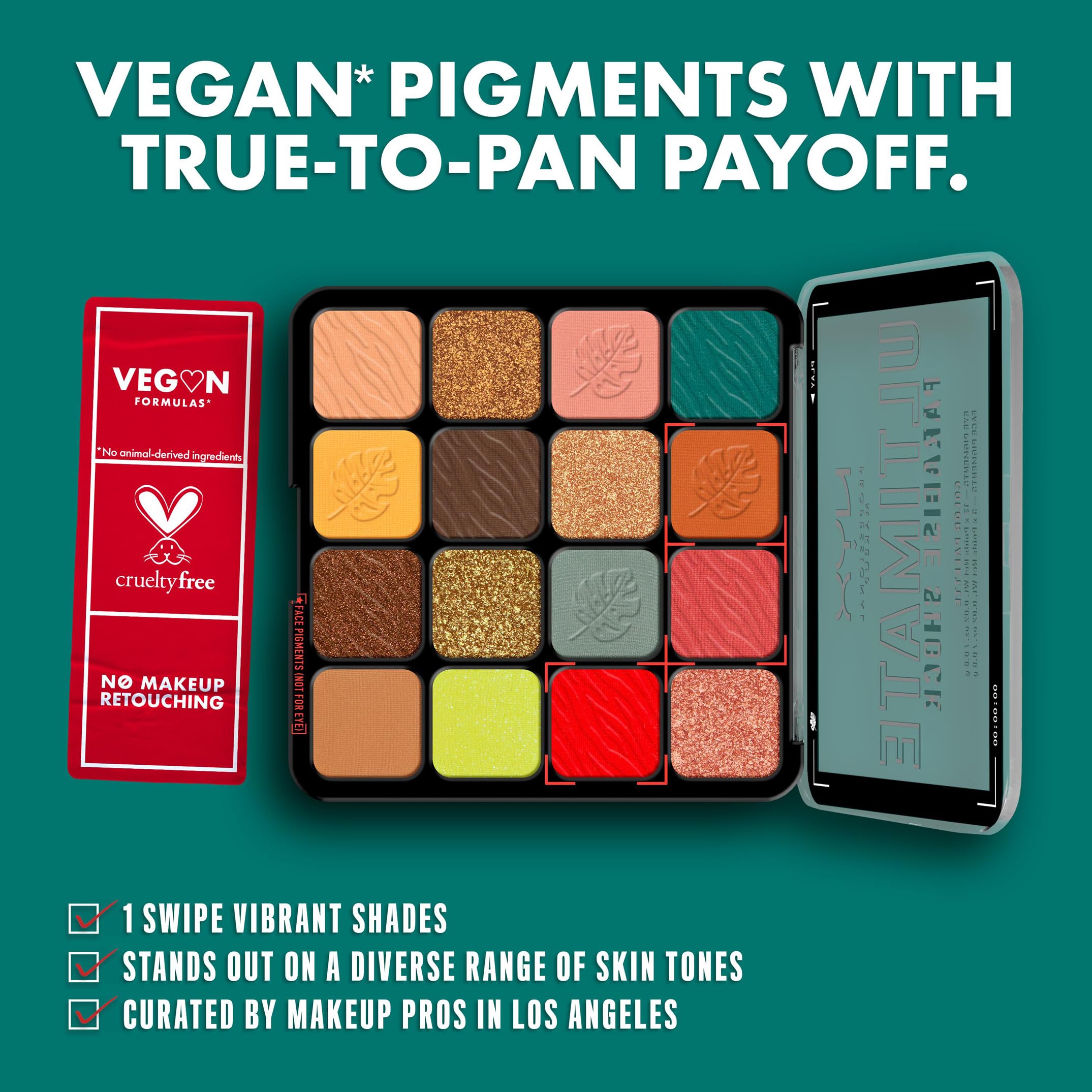 NYX Professional Makeup Ultimate Shadow Palette, 16 Vibrant True-To-Pan Eyeshadow Shades, Metallics, Shimmers - Image 3