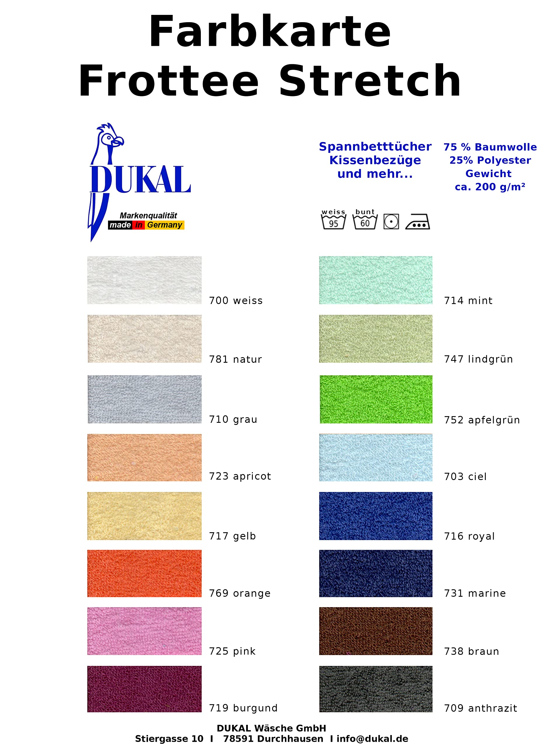 Dukal | Frottee Spannbettlaken | Spannbetttuch | 140 x 200 cm | Farbe: grau