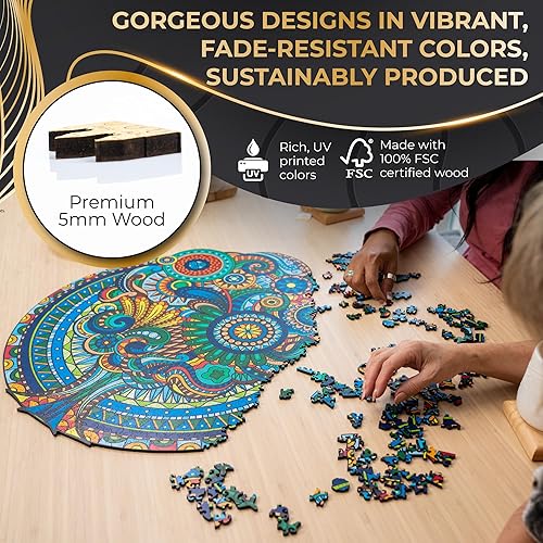 Miniatura 2 de ZenChalet - Rompecabezas retro floral de 1000 piezas para adultos - Rompecabezas de madera desafiantes para adultos - Sorprende a tus amigos o