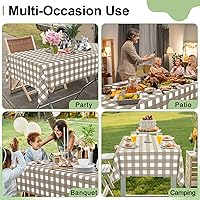 Vista 68 de Smiry Paquete de 10 Manteles Desechables de Cuadros Vichy Azules - 54" x 108" Mantel de Plástico de Servicio Pesado, Cubiertas de Mesa Impermeables