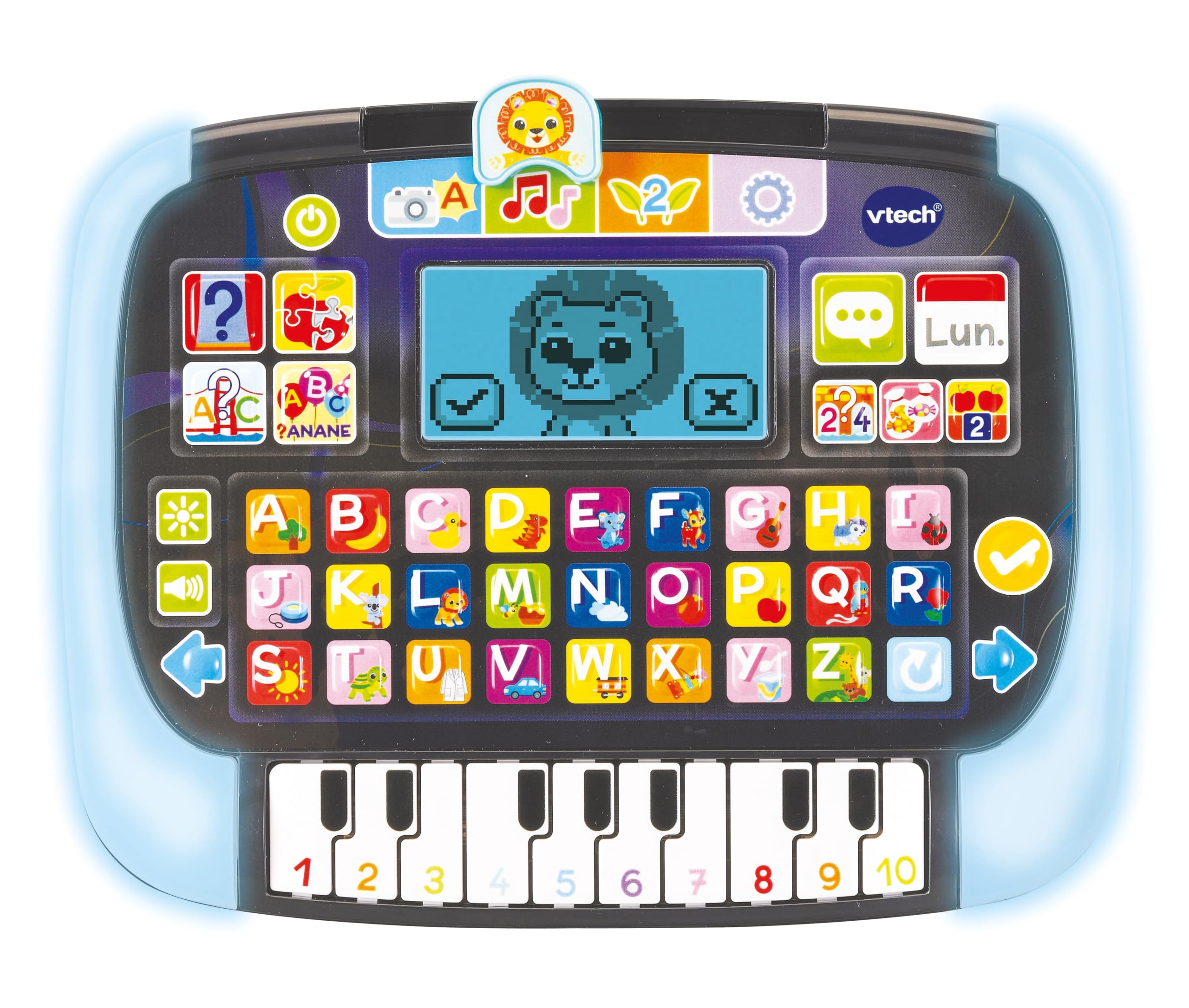 VTech bit Smart Tablet, Tableta Infantil educativa con Pantalla retroiluminada, Teclado ABC y 10 Teclas Piano, 8 Actividades y 4 Modos de Juego, Idioma Italiano, Pilas Incluidas, 2-5 años | Pantalla retroiluminada, teclado ABC, 10 teclas piano, 8 activida