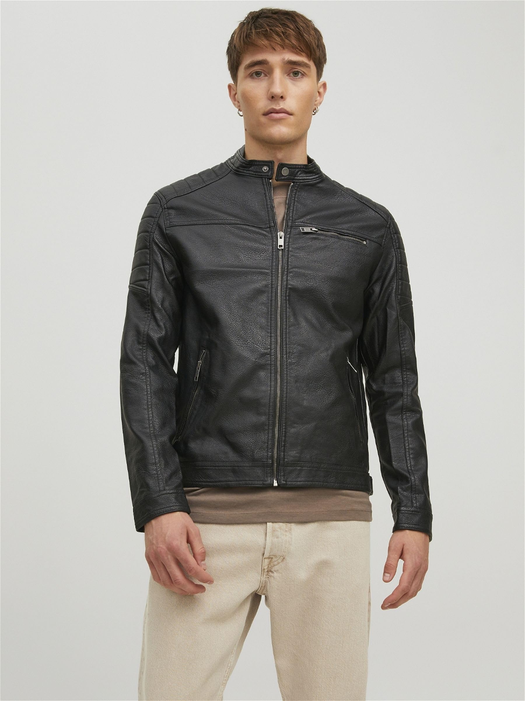 JACK & JONES Male Bikerjacke in Lederoptik Bikerjacke in Lederoptik