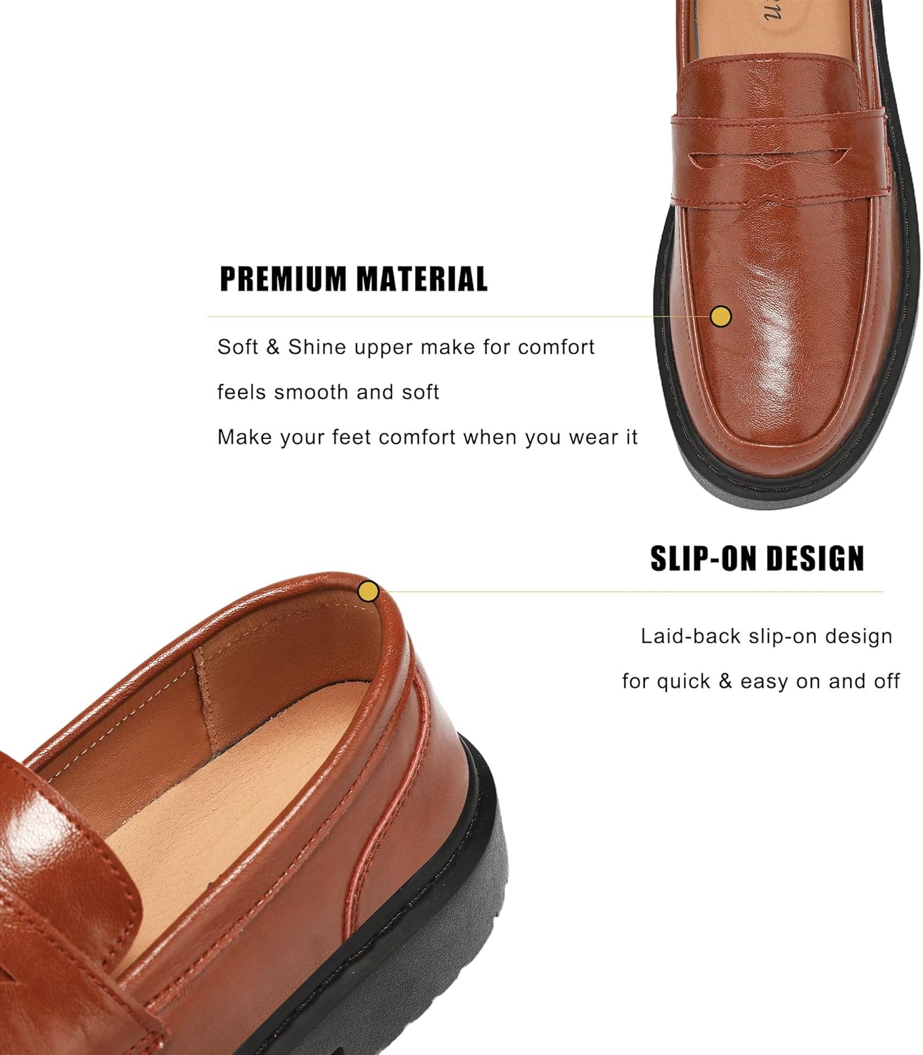 BEAUSEEN Women's Penny Loafers Slip On Comfortable & Lightweight Driving Moccasins Casual Office Work Flats Cute Business Dress Shoes - Image 2