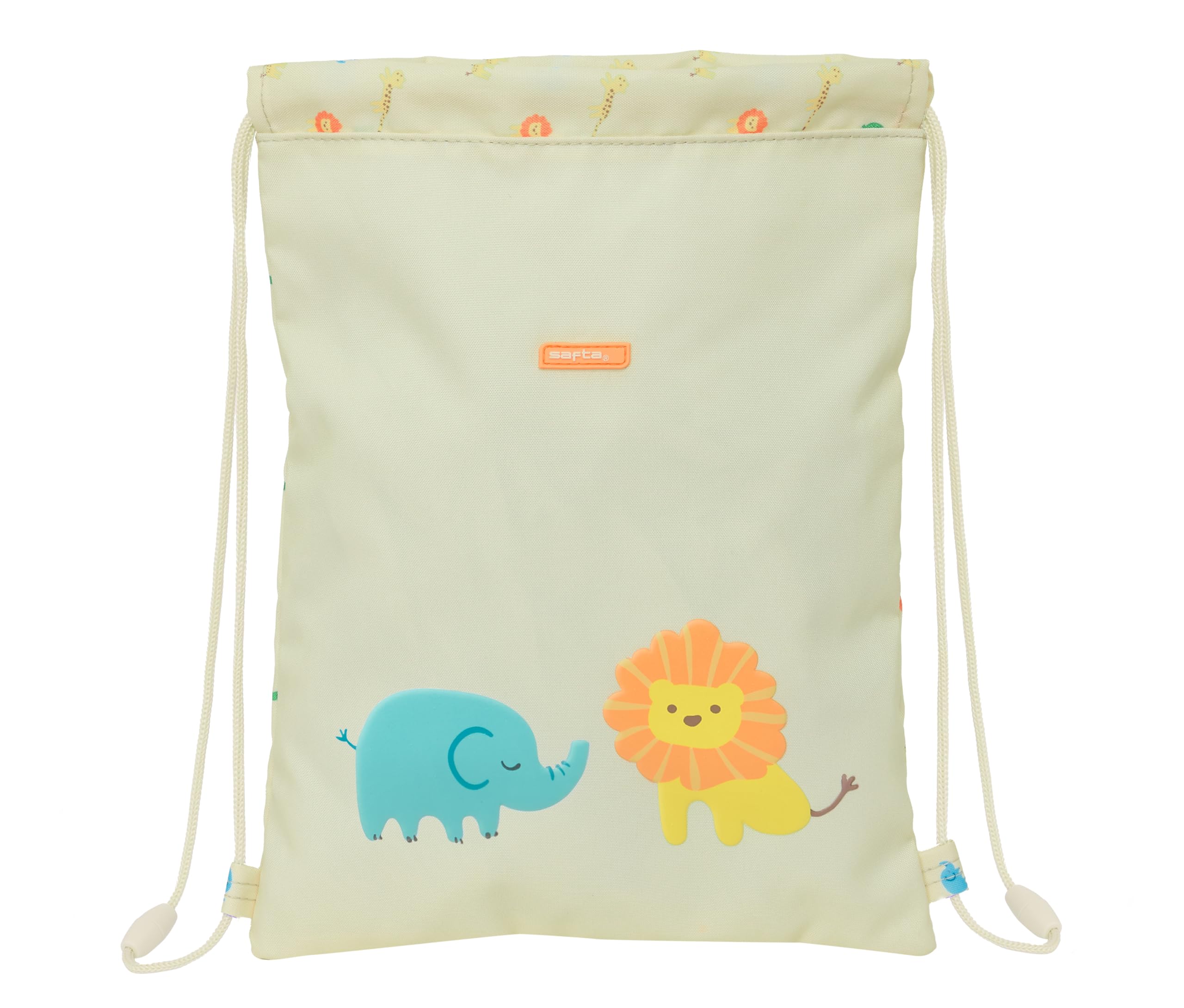 Safta PREESCOLAR SELVA – Junior Flat Bag Backpack, Easy Cleaning, Backpack, Ideal for Children of Different Ages, Comfortable and Versatile, Quality and Resistance, 26 x 1 x 34 cm, Off-White, Off