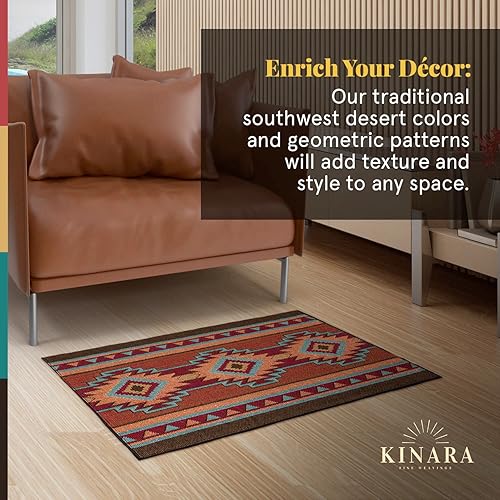 Miniatura 2 de Kinara Luna - Alfombra de área, diseño nativo americano del suroeste, patrón hermoso y único, tejido fino y material de calidad para uso diario,