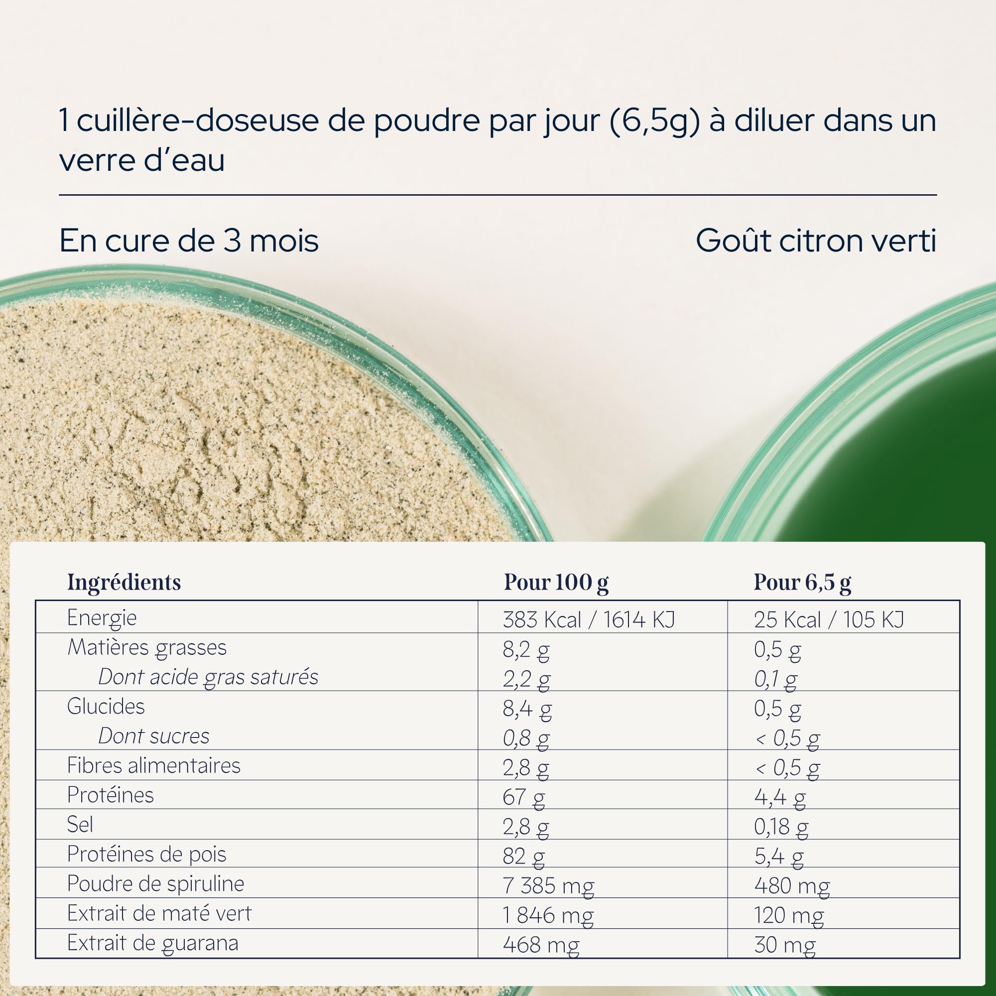 EPYCURE - Poudre Drainante - Détox, Contrôle du Poids, Coupe-Faim Naturel - 100% Naturel - Guarana, Maté Vert, Spiruline - 1 Mois - Sans Lactose, Sans Gluten - Fabriqué en France