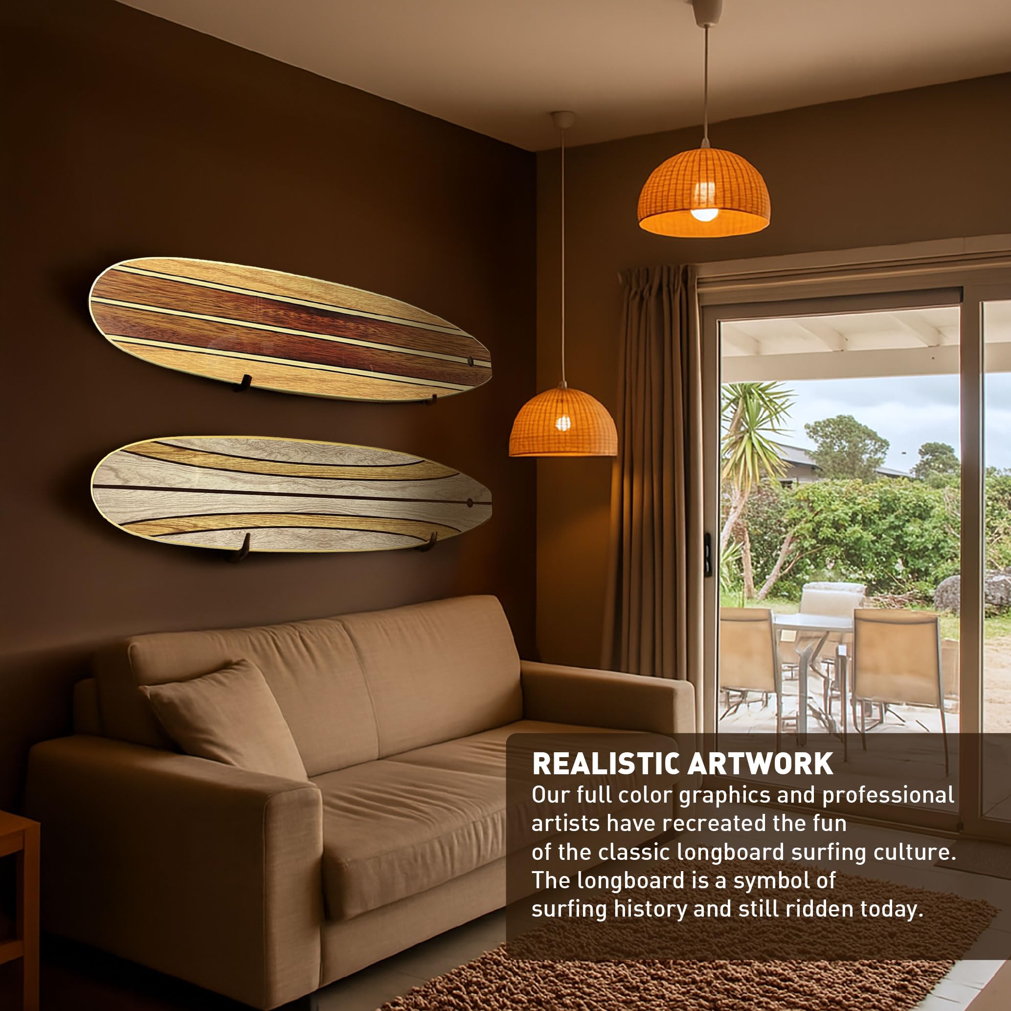 Amazon.com: Surfboard Longboard Wall Decoration Décor - Hangs