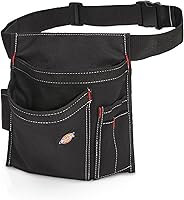 Dickies 5-Pocket Single Side Tool Pouch Work Apron - Durable Canvas, Adjustable Belt Fits 32-56" Waists