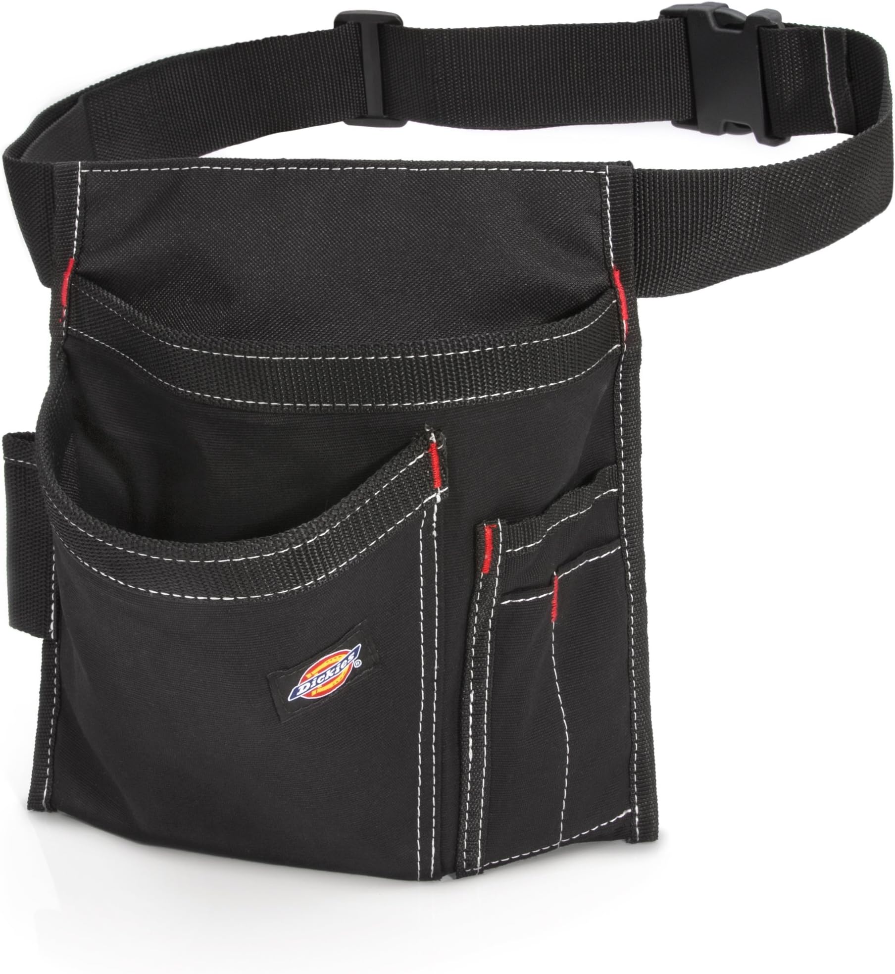 Dickies 5-Pocket Single Side Tool Belt Pouch/Work Apron, Durable Canvas Construction, Adjustable Belt for Custom Fit, Black