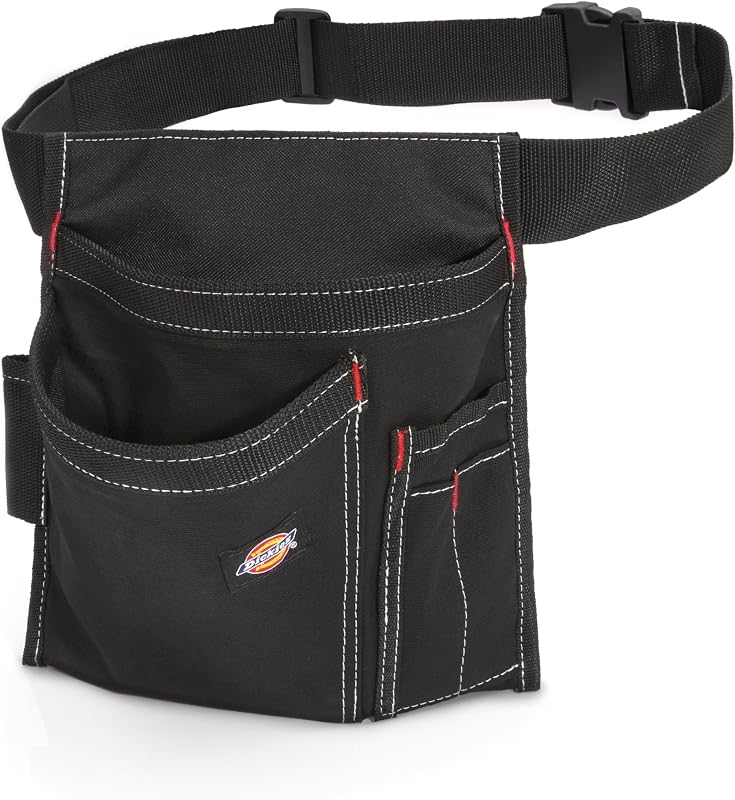5-Pocket Single Side Tool Belt Pouch/Work Apron, Durable Canvas Construction, Adjustable Belt for Custom Fit
