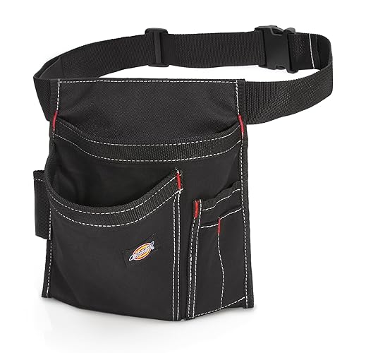 Dickies 5-Pocket Single Side Tool Belt Pouch/Work Apron, Durable Canvas Construction, Adjustable Belt for Custom Fit
