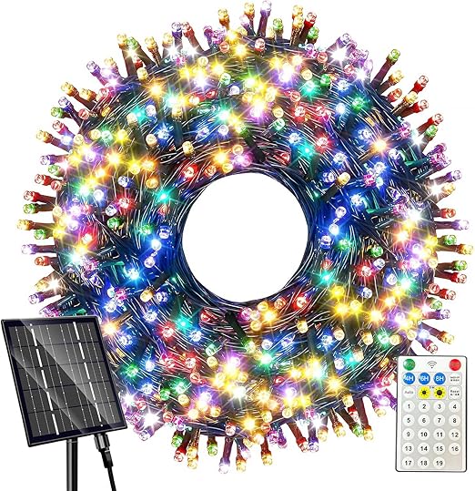 Solar Christmas Lights Outdoor,135ft 400 LED Solar String Lights,19