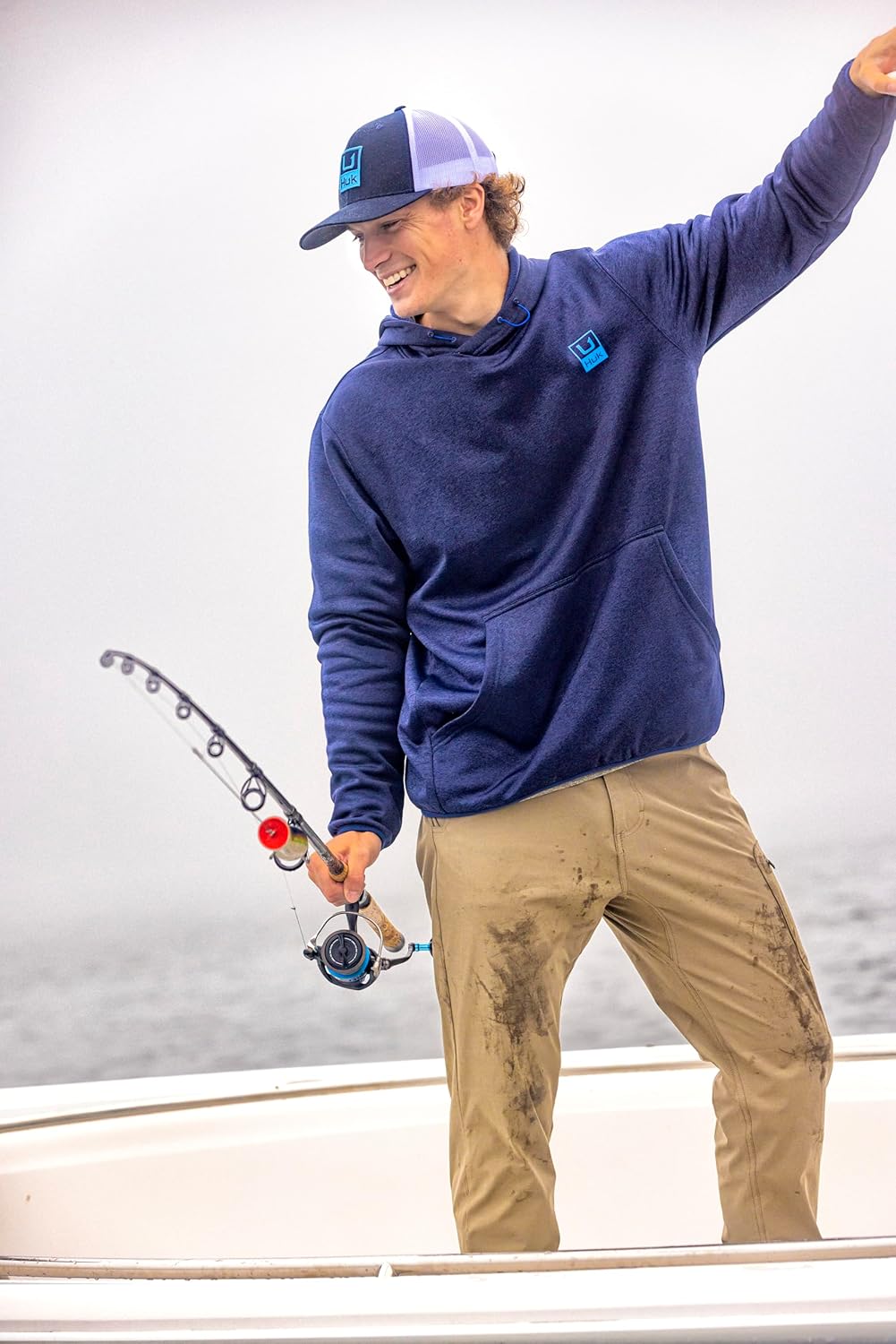 HUK mens Performance Fleece Hoodie, Performance Fishing Hoodie - Image 8