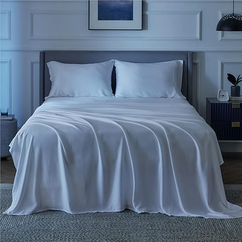 Miniatura 9 de Bedsure Sábanas refrescantes tamaño Queen, sábanas refrescantes para personas que duermen con calor, sábanas de Tencel suaves y sedosas, sábanas de
