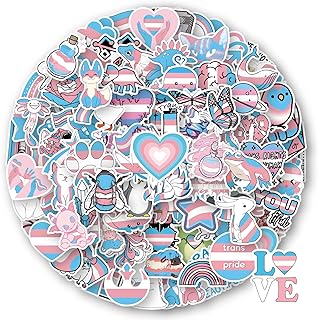 Transgender Pride Stickers | 104 Pieces Pride Stickers Merch Pride Flag Stickers,LGBT Pride Vinyl Stickers,Perfect-for Water Bottle Laptop Scrapbooking Decals Transgender Pride Gift