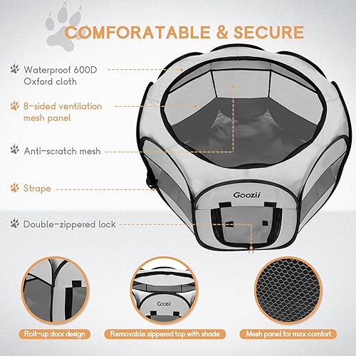 Miniatura 64 de Corralito para gatos, de interior, cerrado, portátil, plegable, para perros, exteriores, con cubierta superior y cremallera, gatitos, cachorros, Rosa