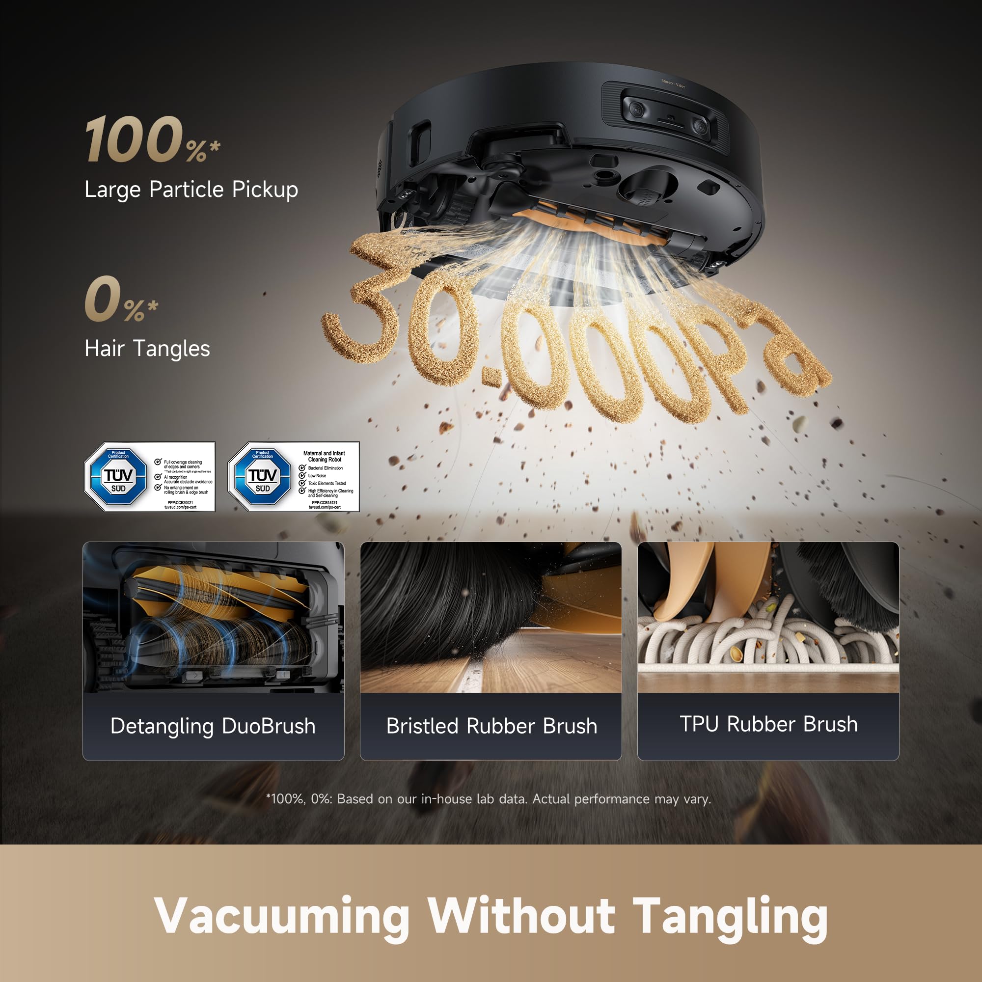DREAME Aqua10 Ultra Roller Robot Aspirapolvere completo e mocio & 30.000 Pa di aspirazione, dock autopulente e mocio scorrevole, lavaggio termico e asciugatura, protezione tappeti, fotocamera AI e
