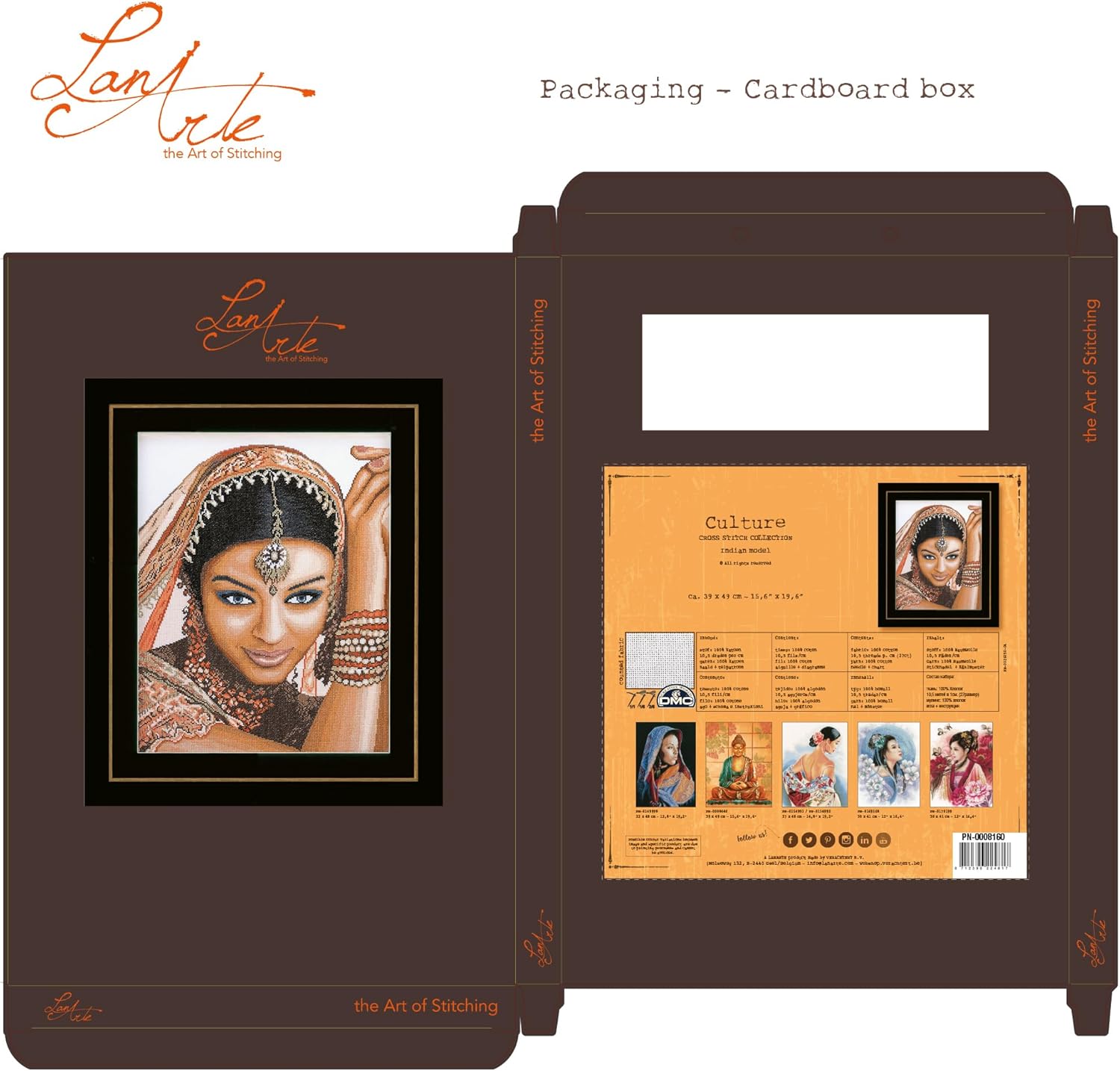 Lanarte Counted Cross Stitch Kit: Indian Model (Evenweave)