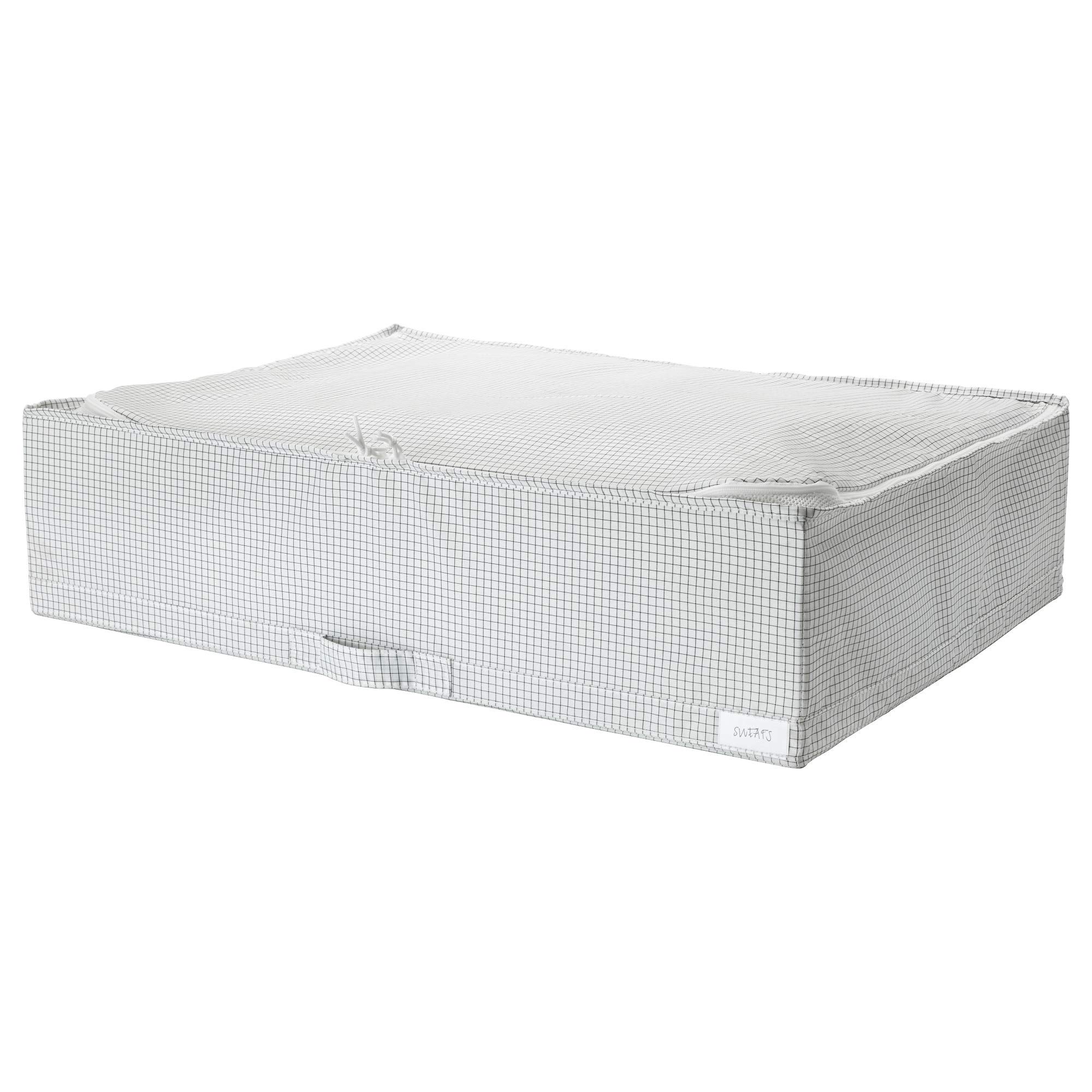 Coffre de rangement blanc et gris MBI de dimensions 71x51x18 cm