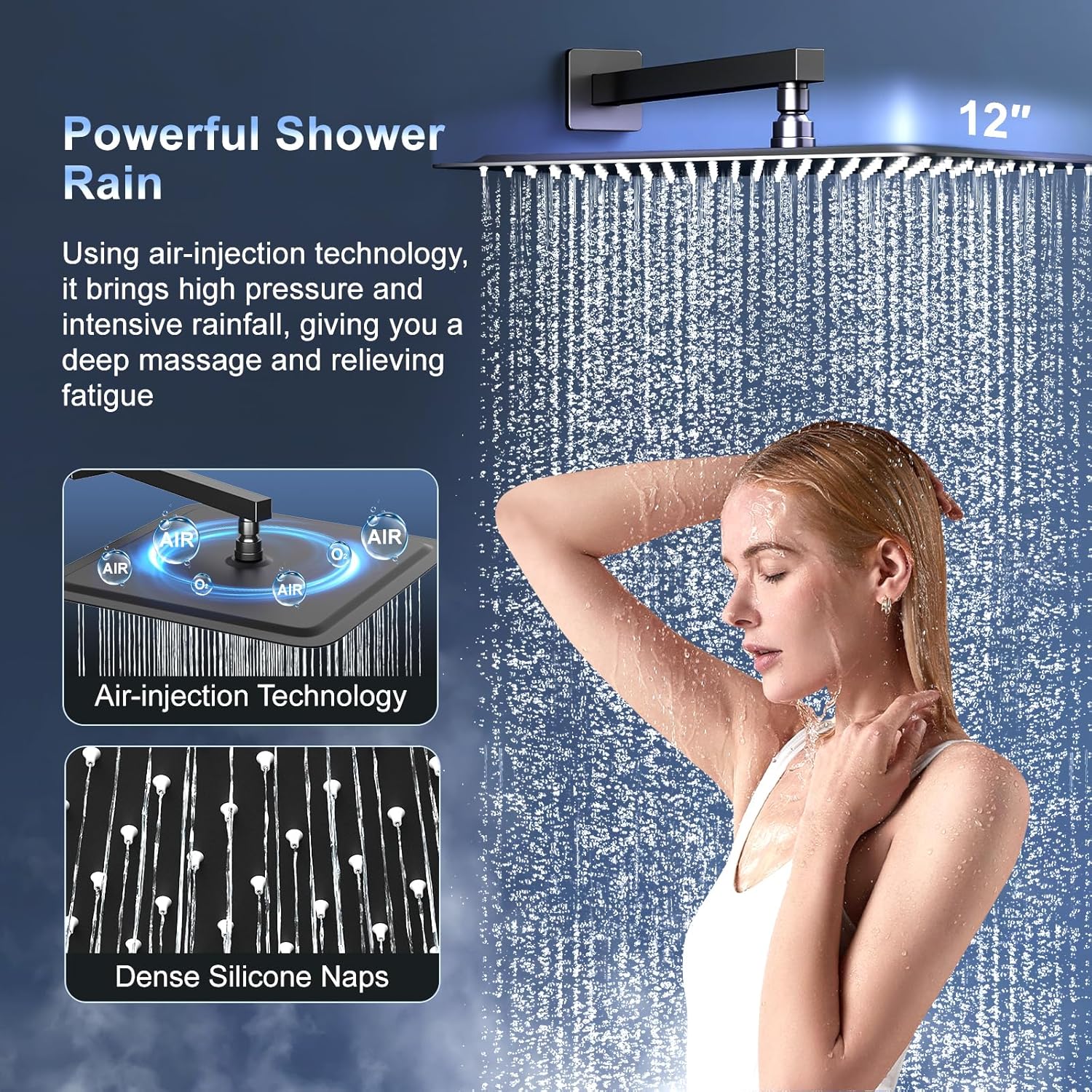 matte black shower system handheld and slide bar