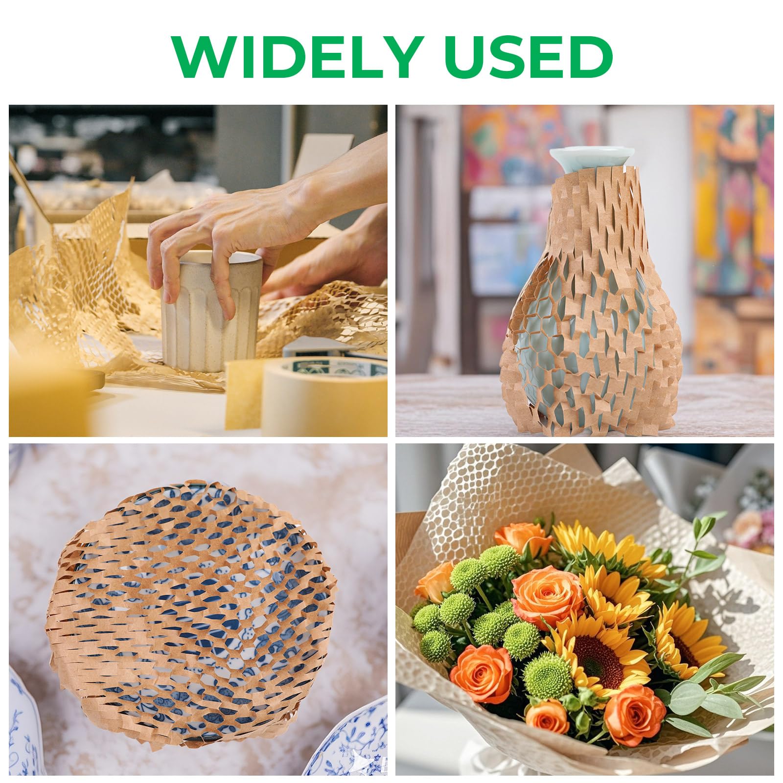 Hojas de papel de embalaje de panal de abeja, envoltura acolchada de burbujas para mudanzas, productos y regalos, material de embalaje de amortiguación reciclable, suministros de envío biodegradables