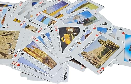 Miniatura 3 de Juego de 2 cartas con temática egipcia de faraón, cartas de juego del antiguo Egipto, símbolos egipcios antiguos en naipes