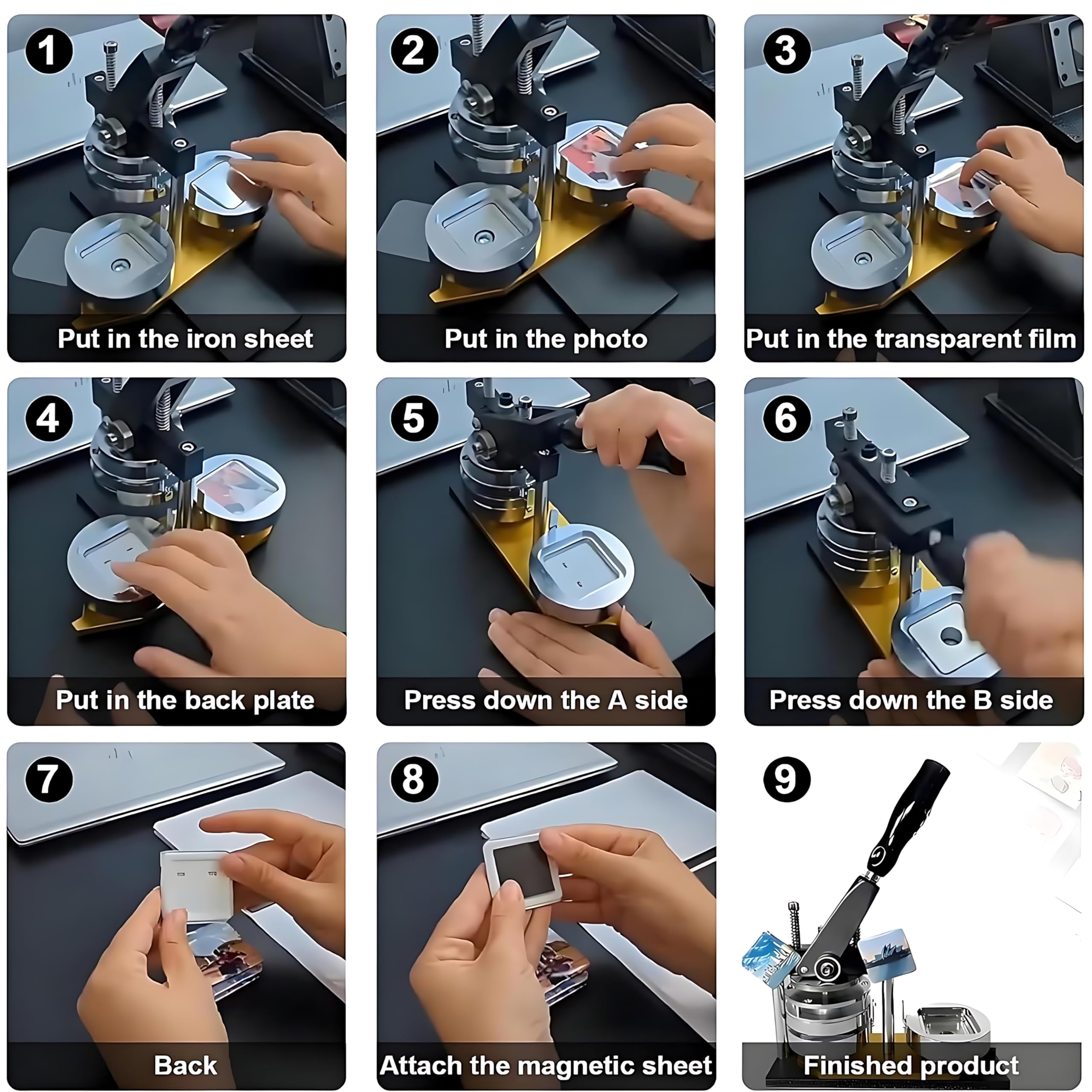 Zestaw do robienia magnesów fotograficznych, magnetyczna drukarka fotograficzna DIY z zaokrąglonymi magnesami krawędziowymi do lodówek, szafek, tablic suchościeralnych, idealna do projektów
