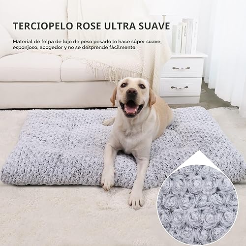 KSIIA Washable Dog Bed Deluxe Plush Dog Crate Beds — detail view