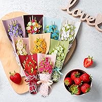 Vista 9 de Minisland Palillos de cóctel de flores de rosa rosa, palillos de bambú de 4.7 pulgadas de largo para aperitivos, decoración de despedida de soltera