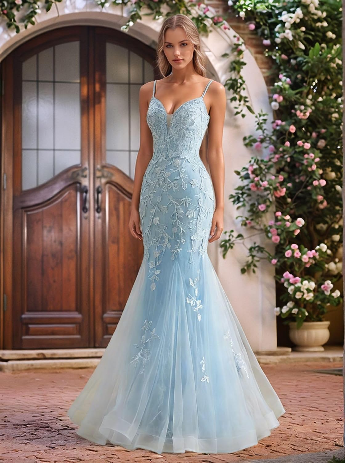 Lace Applique Prom Dress 2026 Tulle Lace-up Maxi Evening Party Dresses Elegant Sweetheart Mermaid Ball Gowns